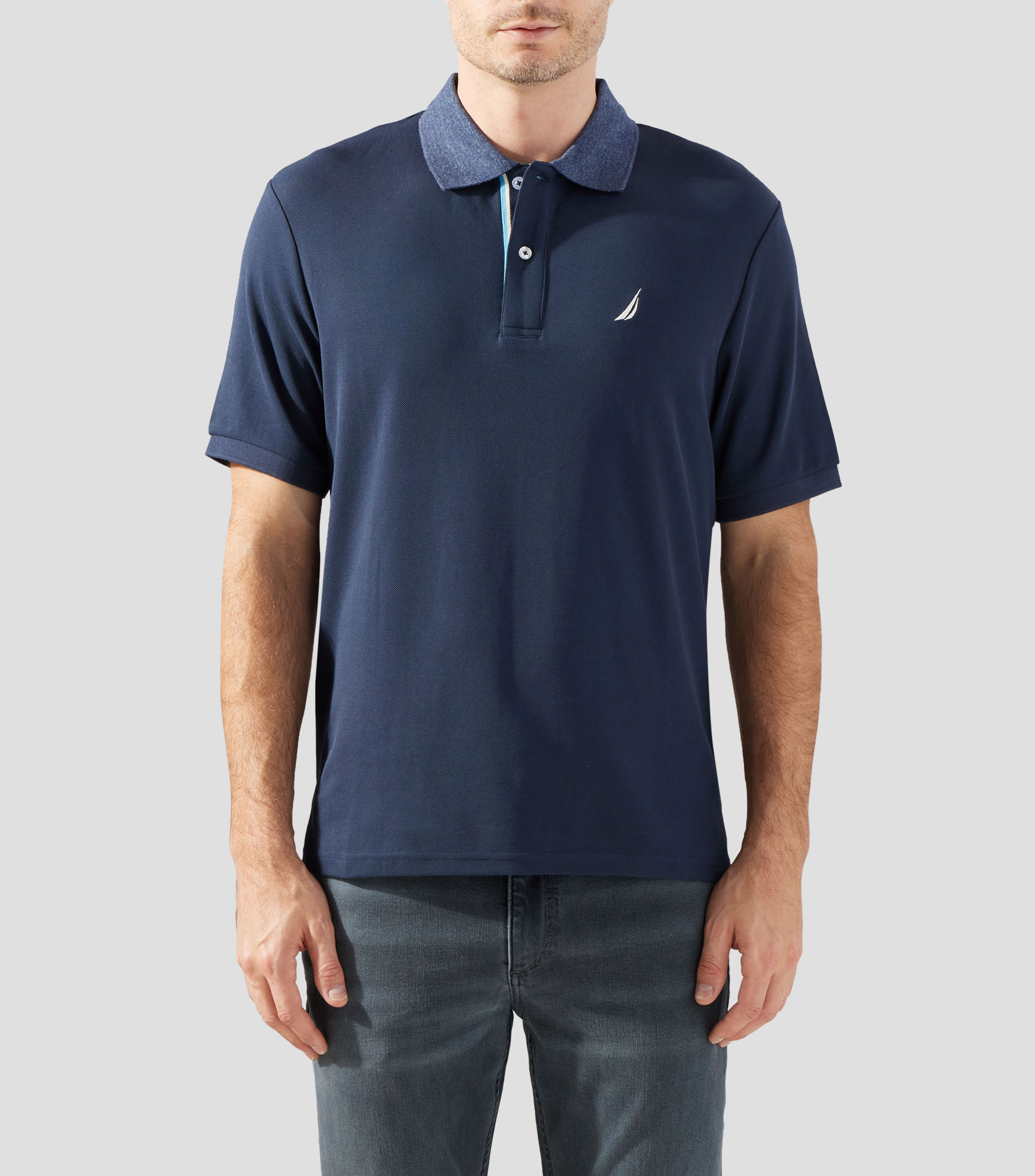 Playera polo manga corta lisa Hombre
